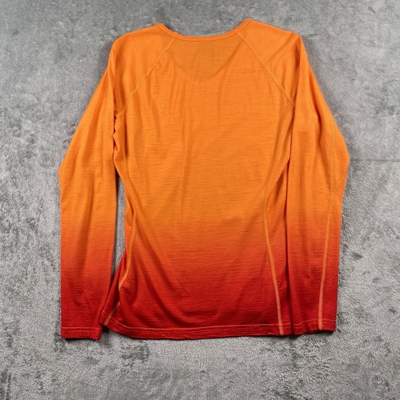 Icebreaker Shirt Womens M BodyFit+ 200 100% Merino Wool V Neck Long Sleeve Ombre - Picture 7 of 13
